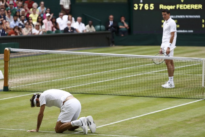 Roger Federer, Milos Raonic, Wimbledon, tênis (Foto: Reuters)