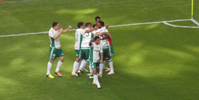 Comemoração Palmeiras x Flamengo (Foto: Felipe Zito)