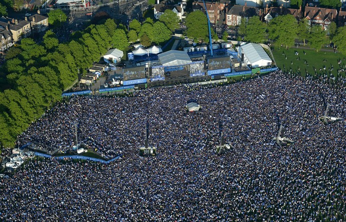 Leicester desfile festa título (Foto: AP)