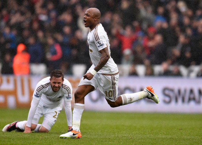 André Ayew Swansea x Liverpool (Foto: Getty Images)