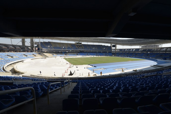 Obra Engenhão estádio Nilton Santos Rio 2016 (Foto: André Durão)