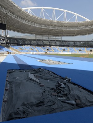 Obra Engenhão estádio Nilton Santos Rio 2016 (Foto: André Durão)