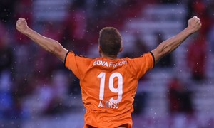 Ivan Alonso comemora gol do River Plate (Foto: Reprodução do site oficial do River Plate)