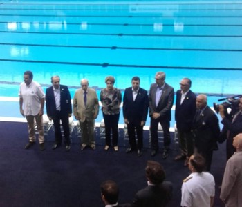 Presidente Dilma Estádio Aquático (Foto: Leonardo Filipo)