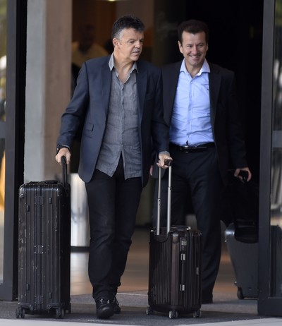 Dunga e Gilmar Rinaldi, apresentação da seleção brasileira (Foto: André Durão)