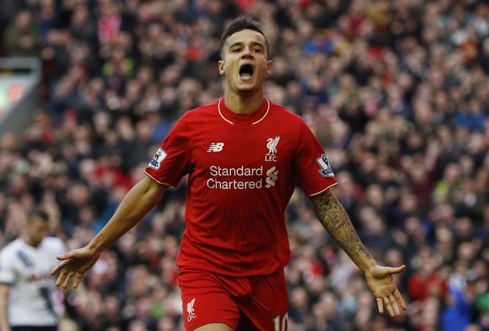 Philippe Coutinho gol Liverpool x Anfield (Foto: Reuters)