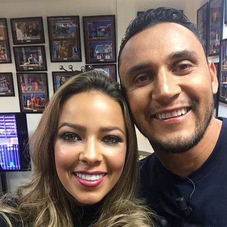 Andrea Salas e Keylor Navas, do Real Madrid