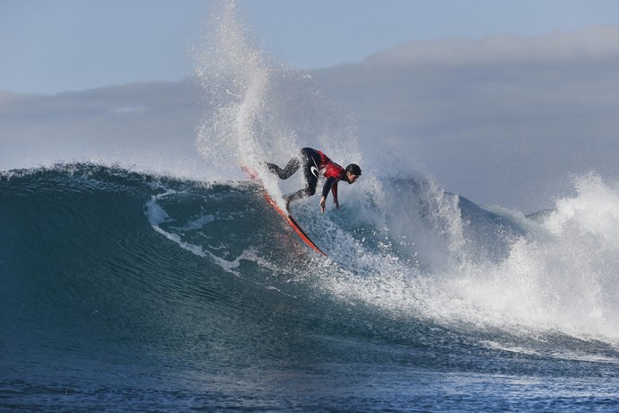 Gabriel Medina em ação na 1ª fase da etapa de Bells Beach, no Circuito Mundial de Surfe (Foto: Divulgação/WSL)