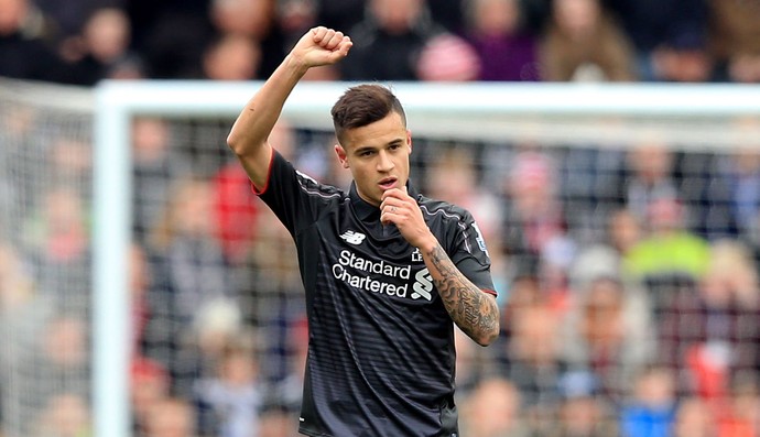 Philippe Coutinho comemora gol Liverpool (Foto: Adam Davy / PA via AP)