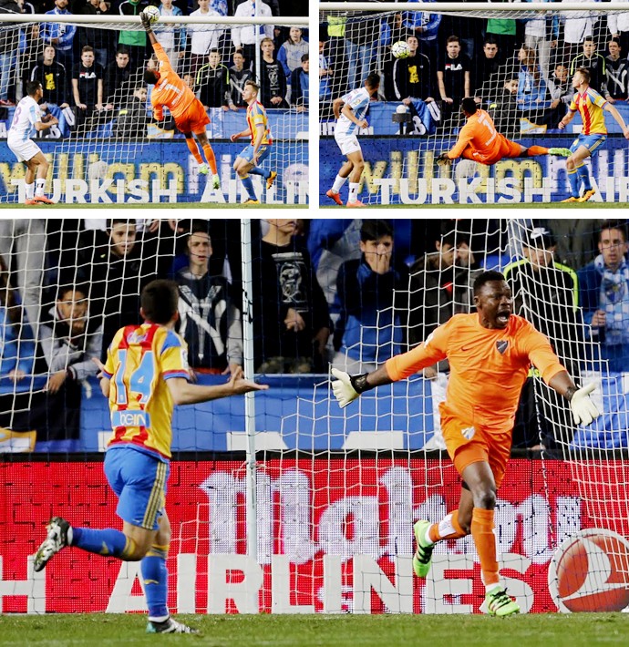 Montagem gol contra - Kameni contra o Valencia (Foto: infoesporte)