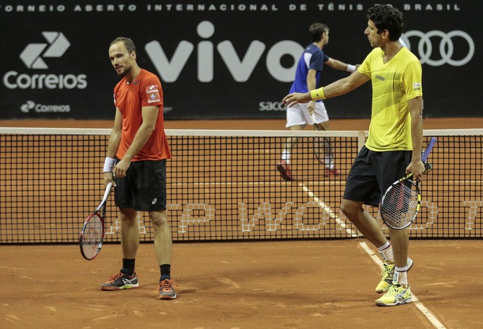 Marcelo Melo e Bruno Soares Brasil Open tênis - eliminação (Foto: Leandro Martins/DGW Comunicação)