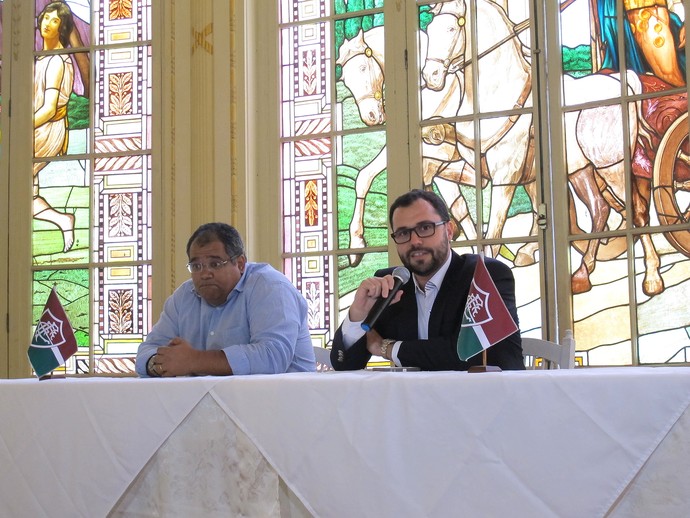 Fernando Simone, diretor de futebol do Fluminense, e Mário Bittencourt, vice de futebol (Foto: Richard Souza)