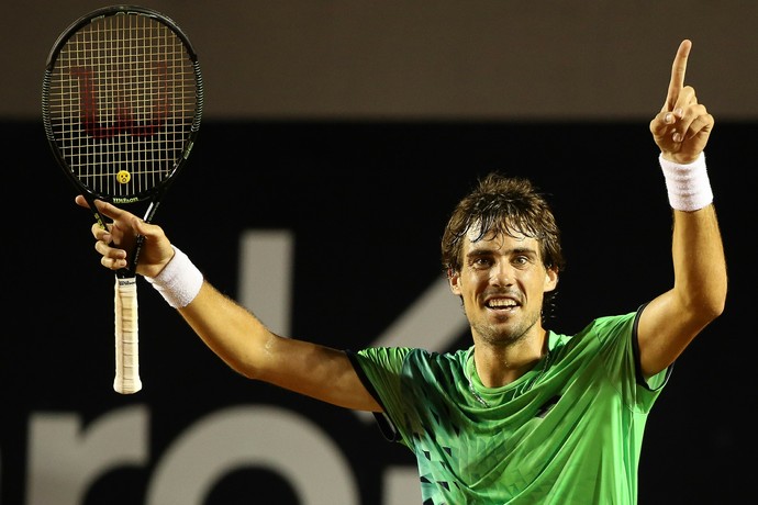 Guido Pella comemora vitória de Dominic Thiem no Aberto do Rio (Foto: Fotojump)