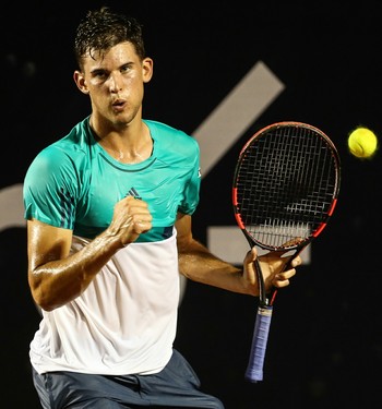 Dominic Thiem comemora durante vitória contra David Ferrer (Foto: Fotojump)