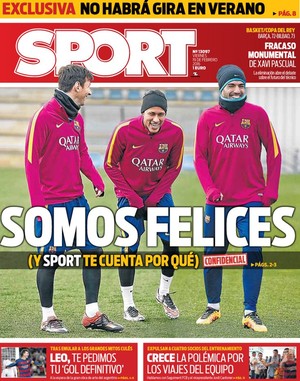 Messi Suarez Neymar MSN capa jornal (Foto: Reprodução)