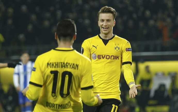 Marco Reus e Henrikh Mkhitaryan - Borussia Dortmund x Porto (Foto: Reuters)