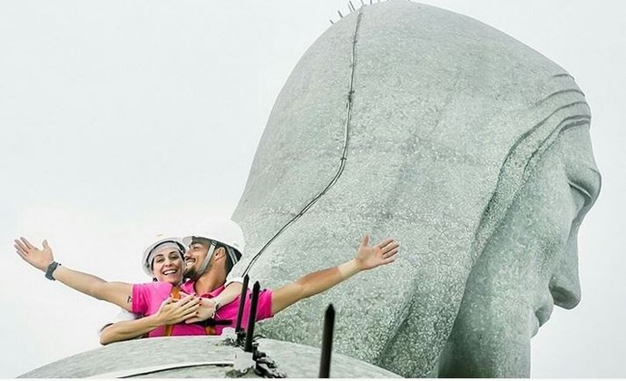 Fabio Fognini e Flavia Pennetta Cristo Redentor Rio Open tênis (Foto: Reprodução / Instagram)