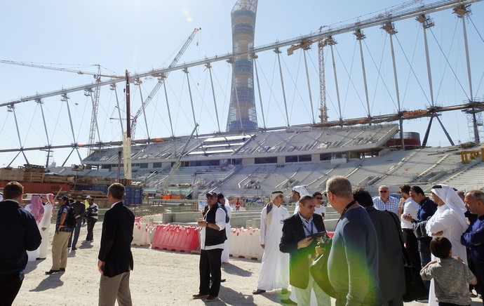 Estádio Khalifa, em Doha, no Catar. Palco de jogos da Copa do Mundo de 2022 (Foto: Thiago Dias)