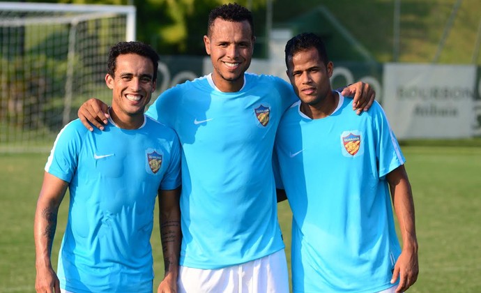 Jadson Luis Fabiano e Geuvânio Tianjin Quanjian (Foto: Alexandre Vidal - Tianjian Quanjian)