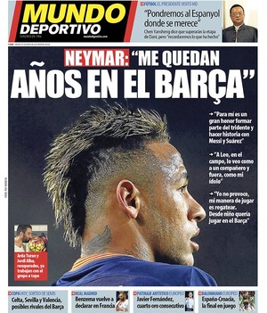 Capa Mundo Deportivo - Neymar nega saída do Barcelona (Foto: Reprodução)