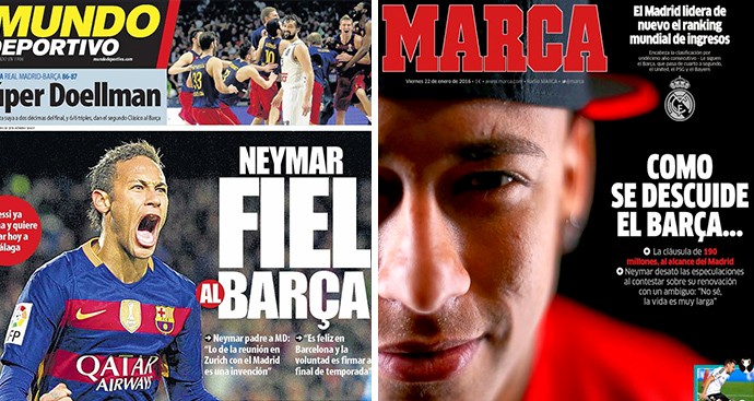 Montagem manchetes neymar (Foto: Editoria de arte)