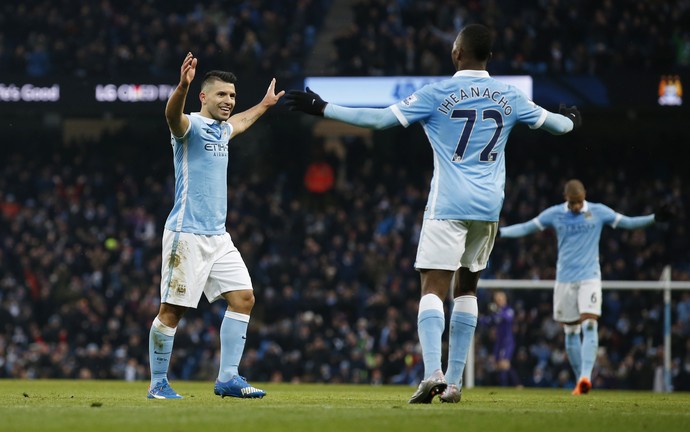 Agüero Manchester City x Crystal Palace (Foto: Reuters)