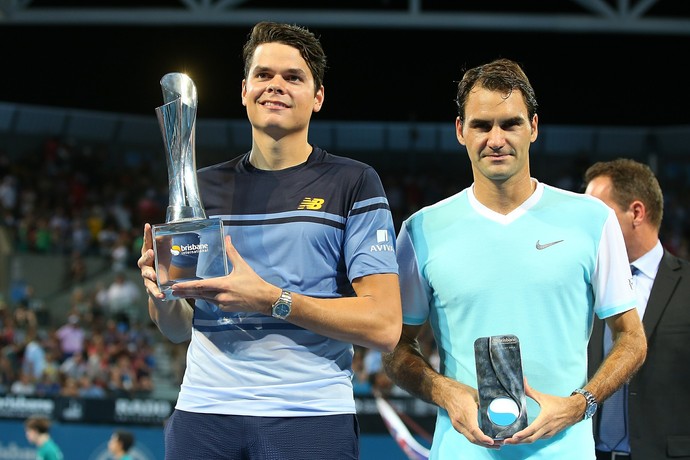 Milos Raonic vence Roger federer na final de Birsbane (Foto: Getty Images)