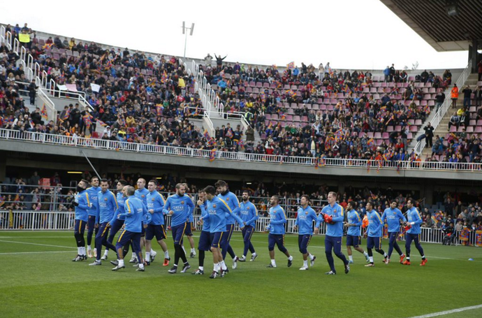 Treino aberto do Barcelona Messi e Luis Suárez (Foto: Miguel Ruiz / Barcelona)