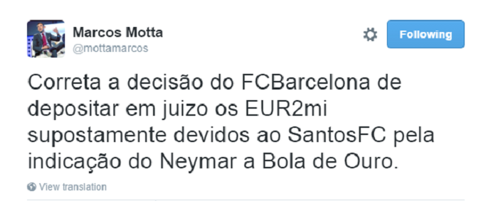 Neymar Marcos Motta Barcelona (Foto: Reprodução)