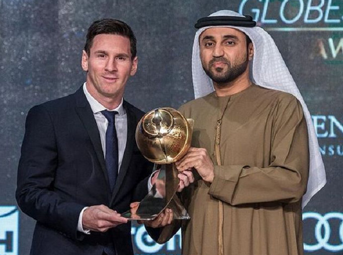 Messi premio Globe Soccer Dubai (Foto: Divulgação)