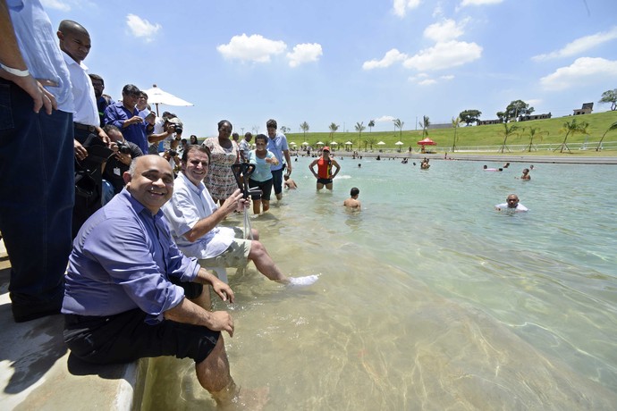 Eduardo Paes e Geroge Hilton - inauguração Parque Radical no Complexo Esportivo de Deodoro (Foto: J.P.ENGELBRECHT)