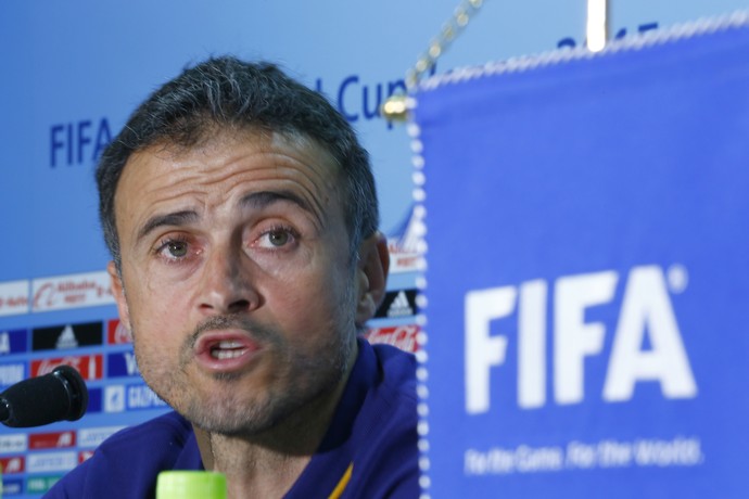 Luis Enrique em entrevista coletiva do Barcelona Mundial de Clubes Japão (Foto: AP Photo/Shizuo Kambayashi)