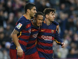 Messi, Neymar, Suárez Barcelona x Real Sociedad Campeonato Espanhol 2015 (Foto: Reuters)