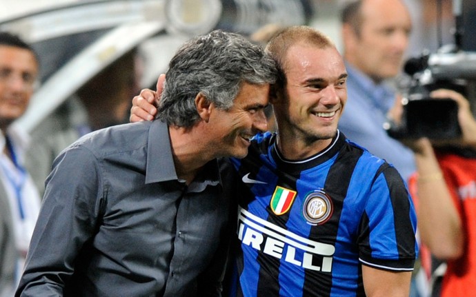 Sneijder Mourinho Inter de Milão (Foto: Getty Images)