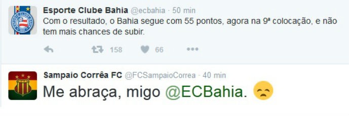 Bahia Twitter Sampaio Corrêa (Foto: Reprodução / Twitter)