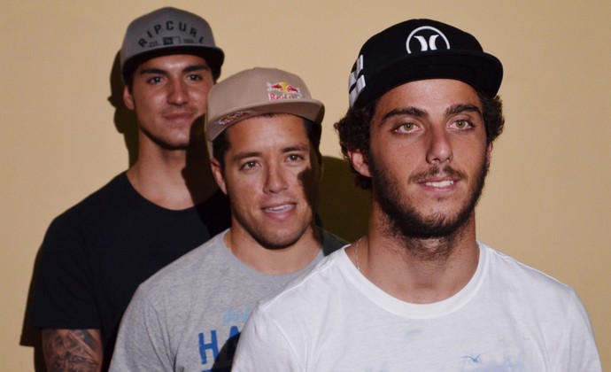 Gabriel Medina, Mineirinho, Filipe Toledo (Foto: Danilo Sardinha/GloboEsporte.com)