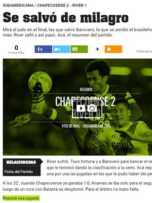 Chapecoense capa Olé  (Foto: Reprodução/"Olé")