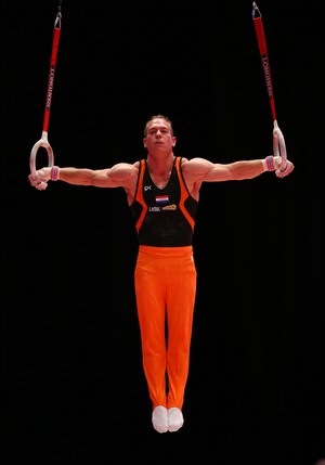 Yuri van Gelder no treino de pódio do Mundial de Glasgow (Foto: Getty Images)