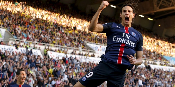 Cavani comemora gol do Paris Saint-Germain PSG (Foto: REUTERS/Stephane Mahe)