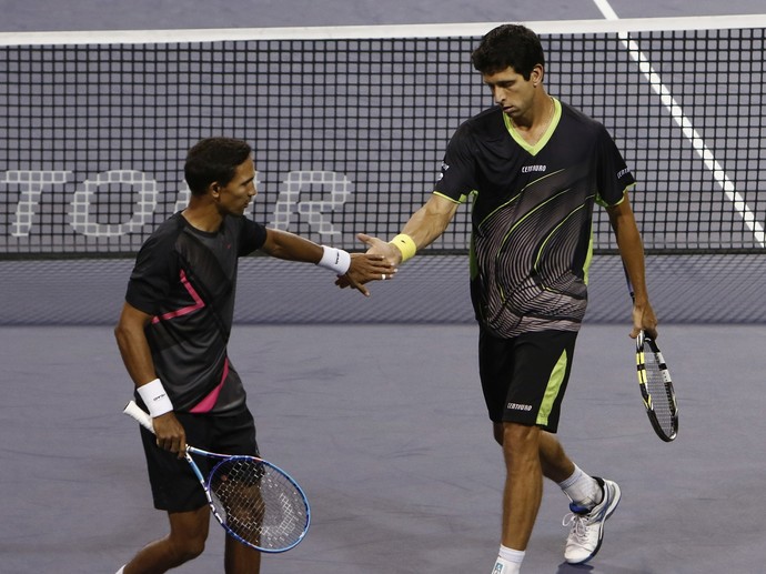 Marcelo Melo e Raven Klaasen no Masters 1.000 de Xangai (Foto: Getty Images)