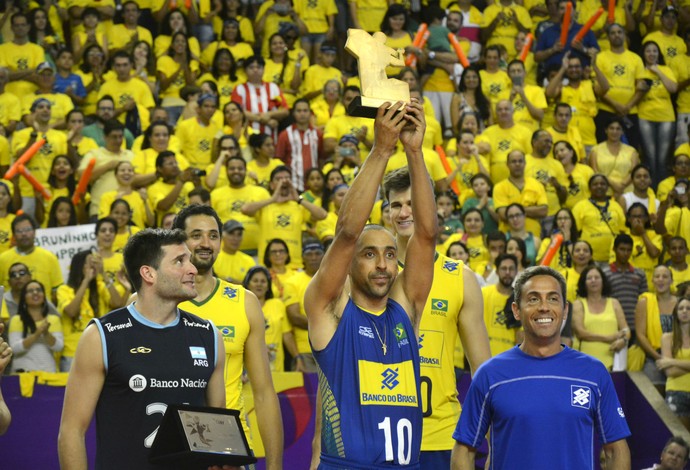 Serginho, Brasil x Argentina, Sul-Americano de vôlei (Foto: Alexandre Arruda/CBV)