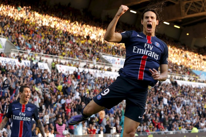 Cavani comemora gol do Paris Saint-Germain PSG (Foto: REUTERS/Stephane Mahe)