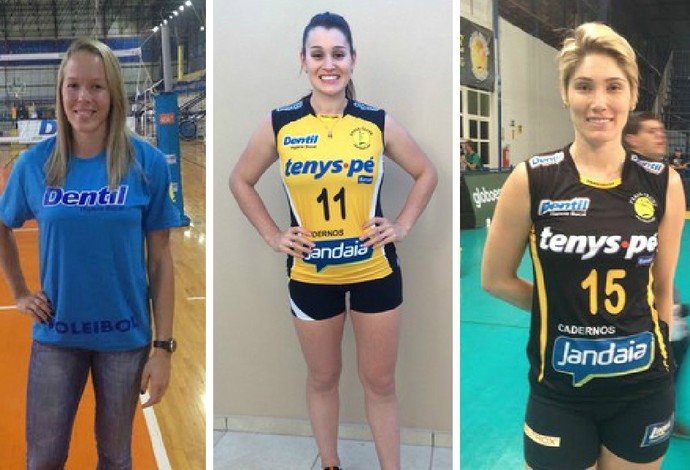 Claudinha, Michelle Pavão e Natasha Praia Clube vôlei (Foto: Arte)