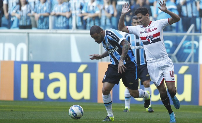 Edinho, Grêmio, São Paulo, Arena (Foto: Lucas Uebel/Grêmio FBPA)