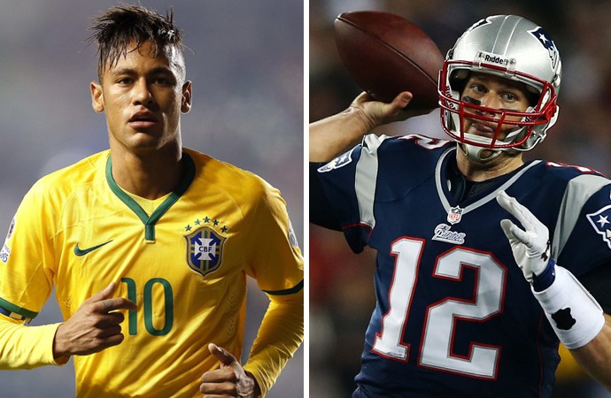 Montagem Neymar e Tom Brady (Foto: GloboEsporte.com)