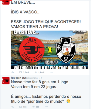 íbis x vasco (Foto: Reprodução / Twitter)