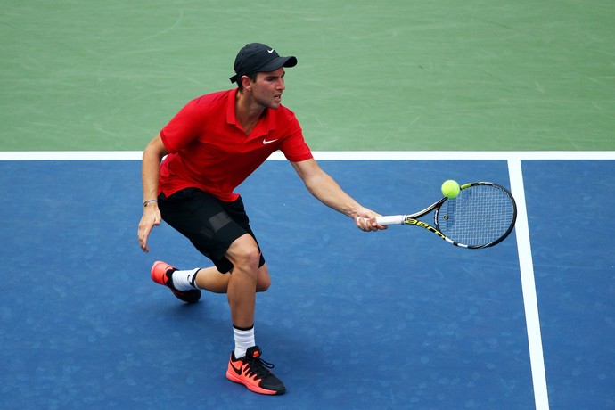 Adrian Mannarino em jogo contra Murray no US Open (Foto: Getty Images)