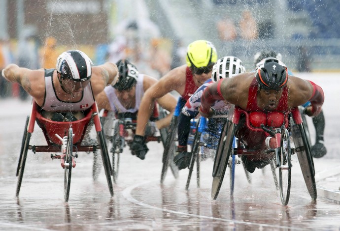 Chuva, Parapan de Toronto 2015, T54 5000m, atletismo (Foto: AP)