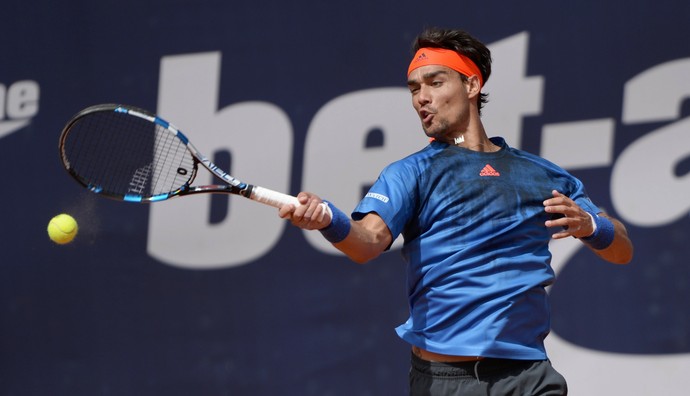 Fabio Fognini x Rafael Nadal na final do ATP de Hamburgo (Foto: AFP)