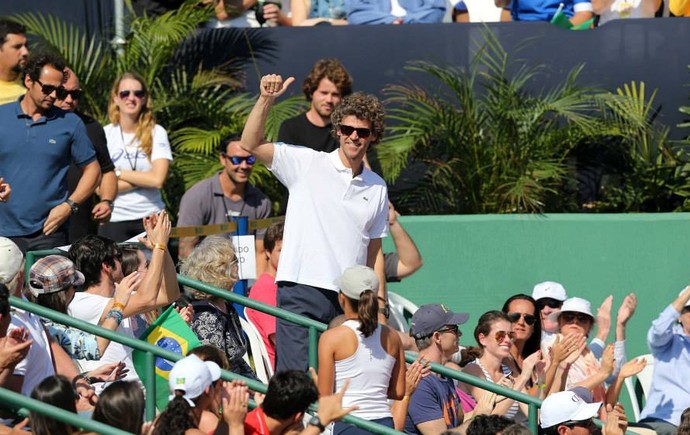 Gustavo Kuerten no WTA Florianópolis (Foto: Cristiano Andujar / Divulgação)